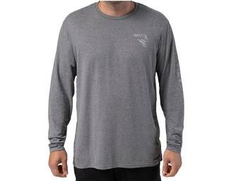 RealTruck Men's Heather Grey Topographic Wordmark Long Sleeve T-Shirt