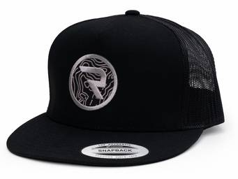 RealTruck Black Topographic Trucker Cap