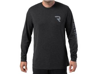 RealTruck Men's Heather Black Topographic Wordmark Long Sleeve T-Shirt